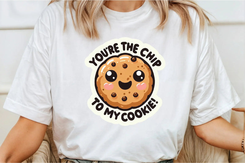 Funny 'You're the Chip to My Cookie' Sticker Clipart Bundle - CraftNest - Digital Crafting and Art