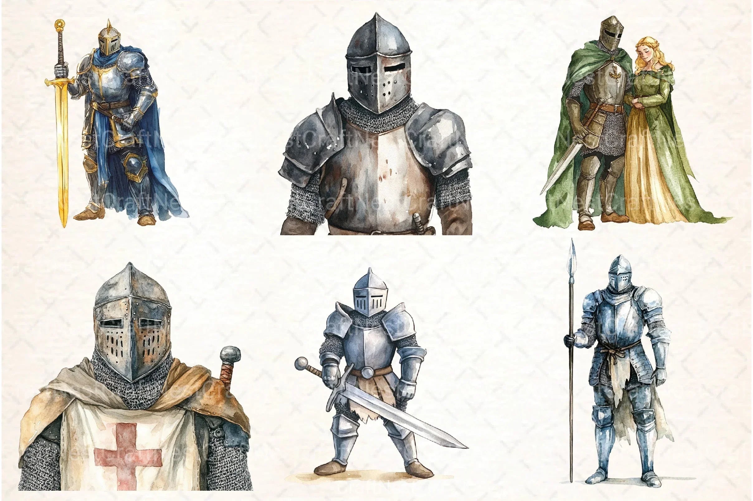 Medieval Knight Clipart Bundle - CraftNest - Digital Crafting and Art