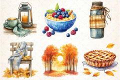 Autumn Chilly Morning Clipart Bundle 4 - CraftNest - Digital Crafting and Art