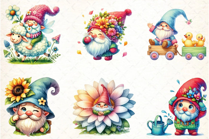 Funny Spring Gnome Clipart Bundle - CraftNest - Digital Crafting and Art