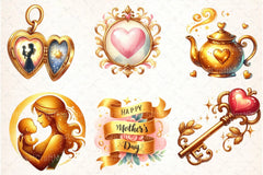 Golden Mother's Day Clipart Bundle 4 - CraftNest - Digital Crafting and Art