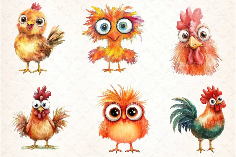 Quirky Funny Chicken Clipart Bundle 1 - CraftNest - Digital Crafting and Art
