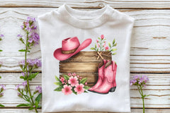 Wooden Sign with Pink Cowboy Hat Clipart Bundle 77 - CraftNest - Digital Crafting and Art