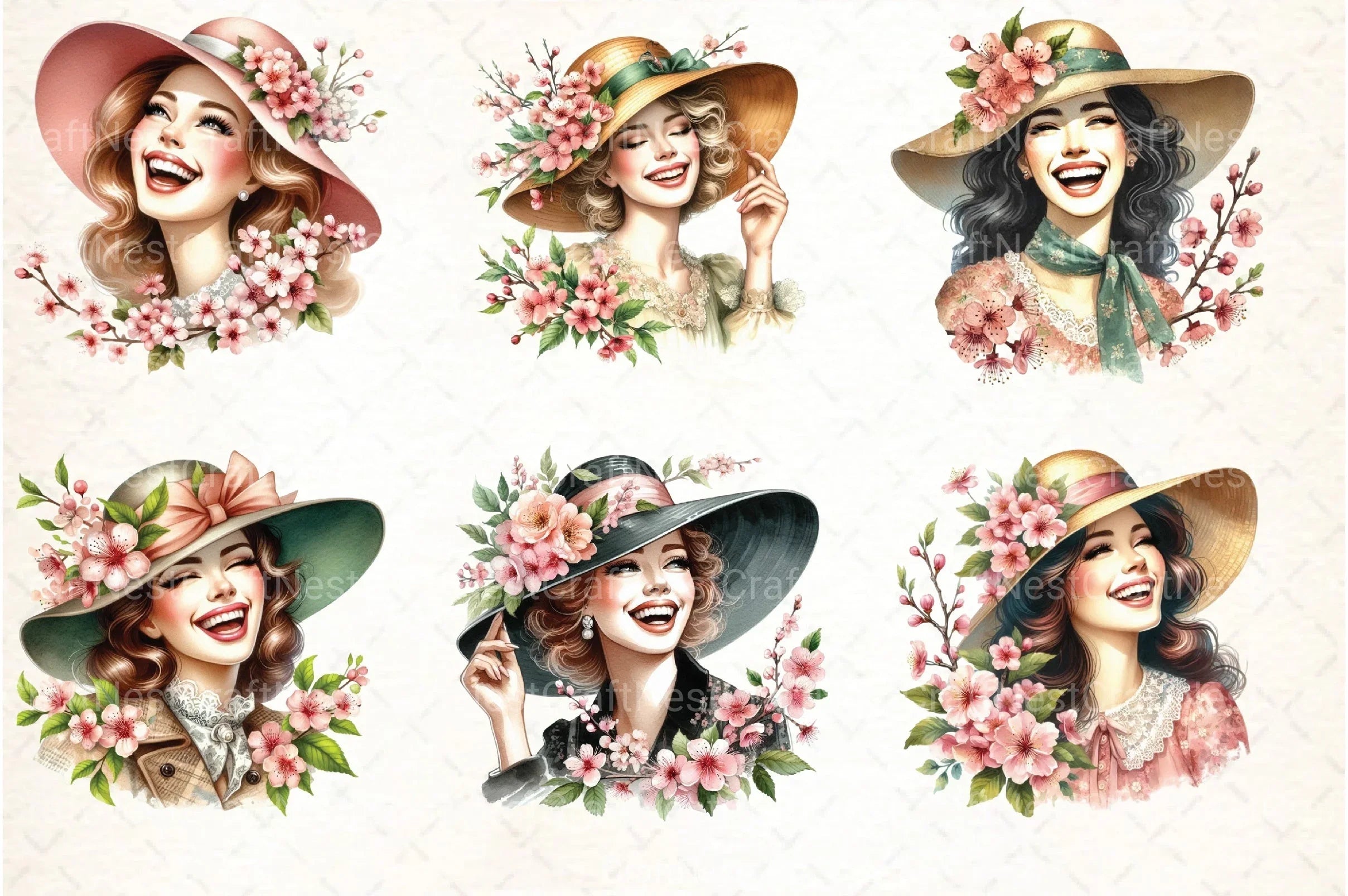 Spring Pin-Up Girl Clipart Bundle 82 - CraftNest - Digital Crafting and Art