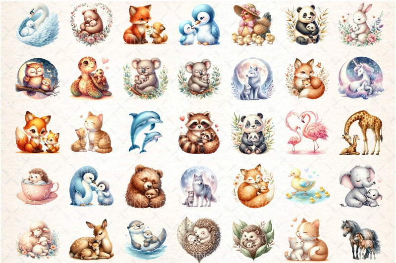 Happy Mother's Day Animal Clipart Bundle 21 - CraftNest - Digital Crafting and Art