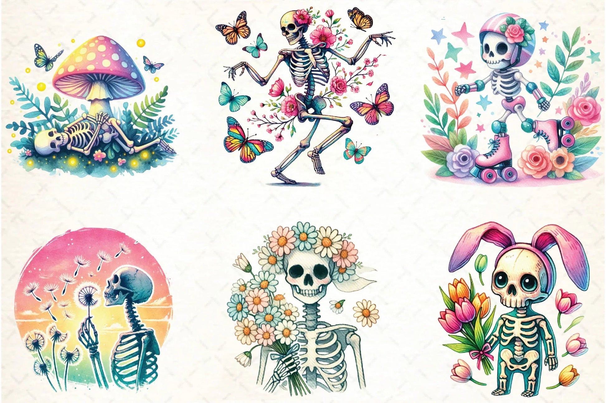 Spring Skeleton Clipart Bundle - CraftNest - Digital Crafting and Art