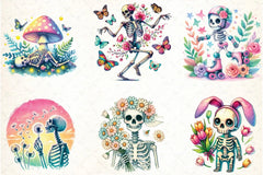 Spring Skeleton Clipart Bundle - CraftNest - Digital Crafting and Art