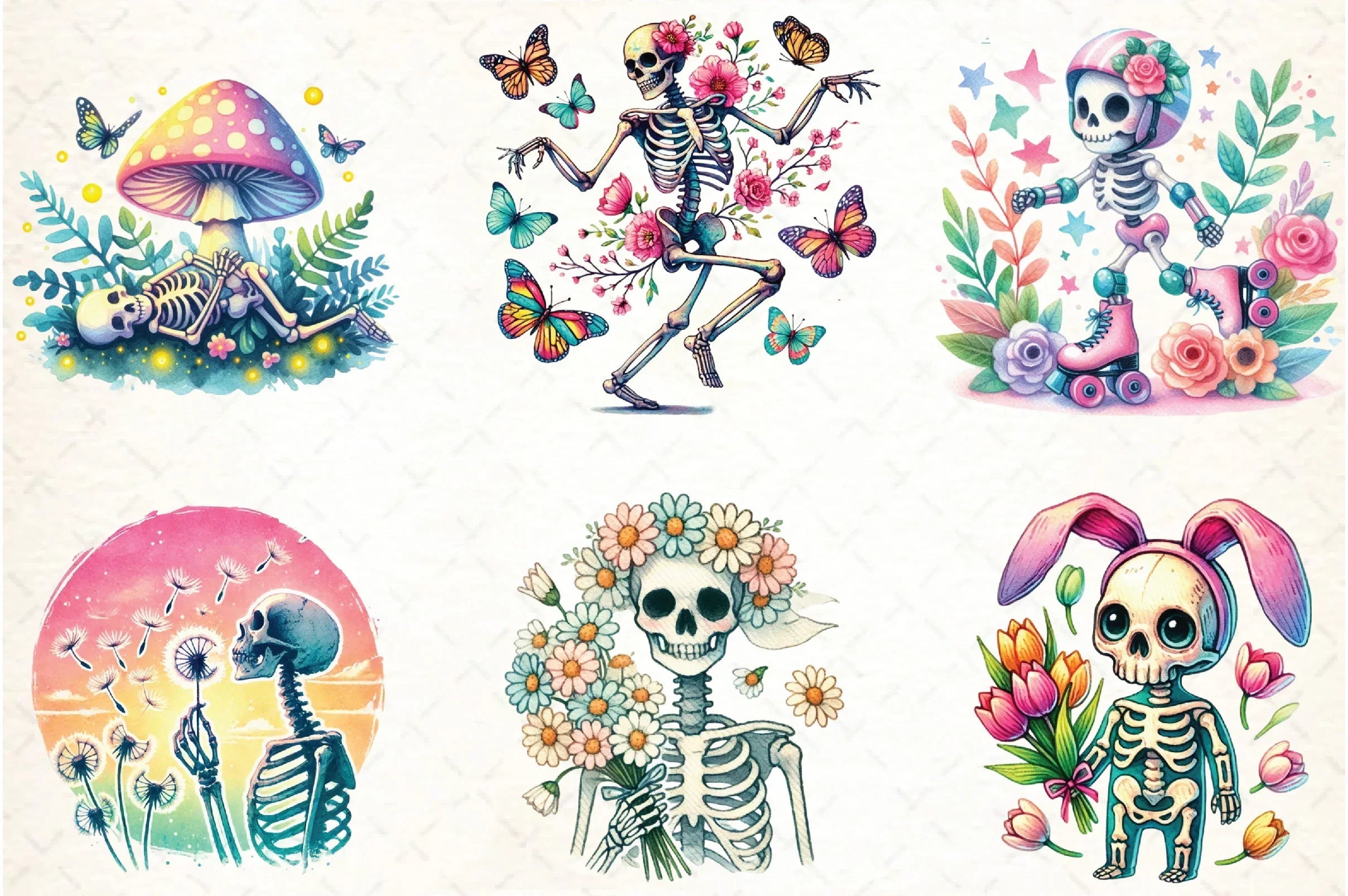 Spring Skeleton Clipart Bundle - CraftNest - Digital Crafting and Art
