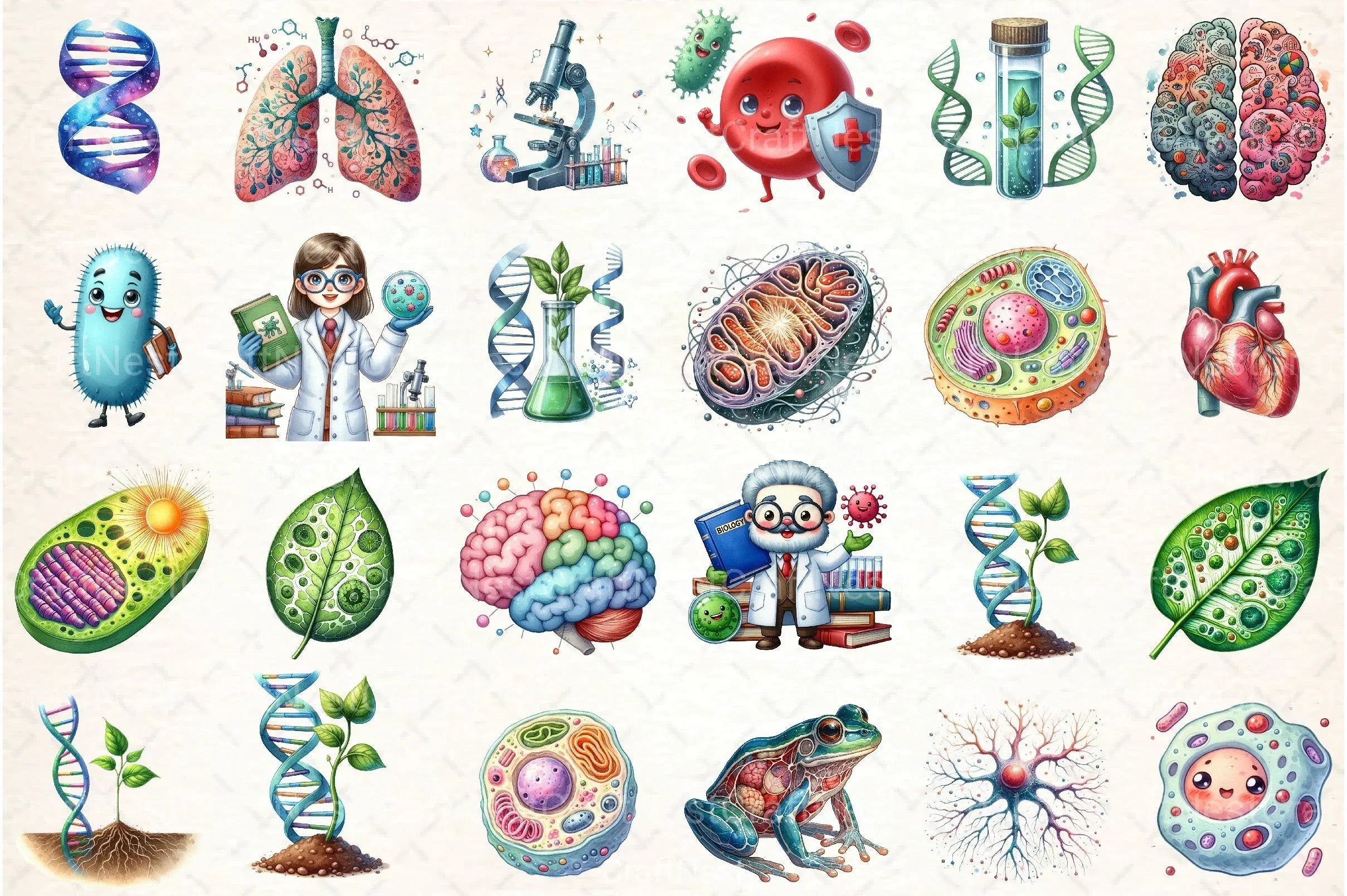 Biology Clipart Bundle for Educational Use - CraftNest - Digital Crafting and Art