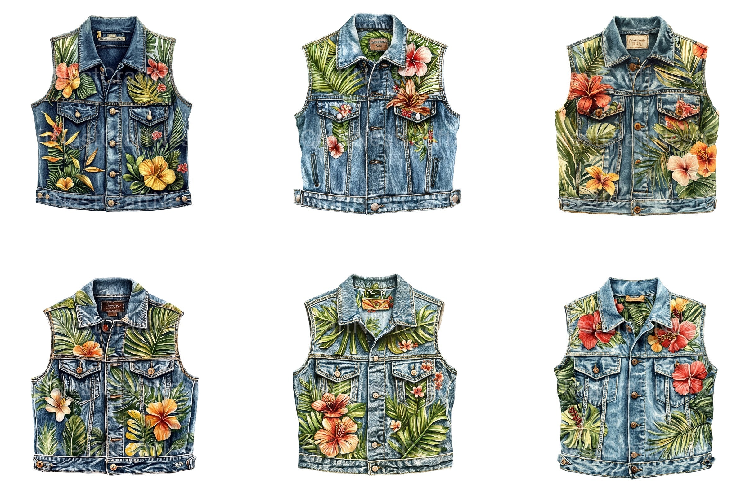 Summer Denim Vest Clipart Bundle - CraftNest - Digital Crafting and Art