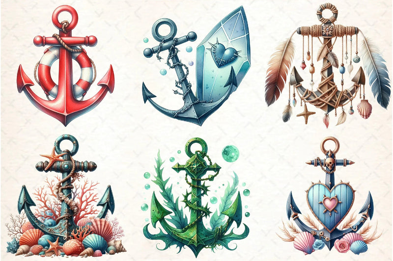 Summer Anchor Clipart Bundle - CraftNest - Digital Crafting and Art