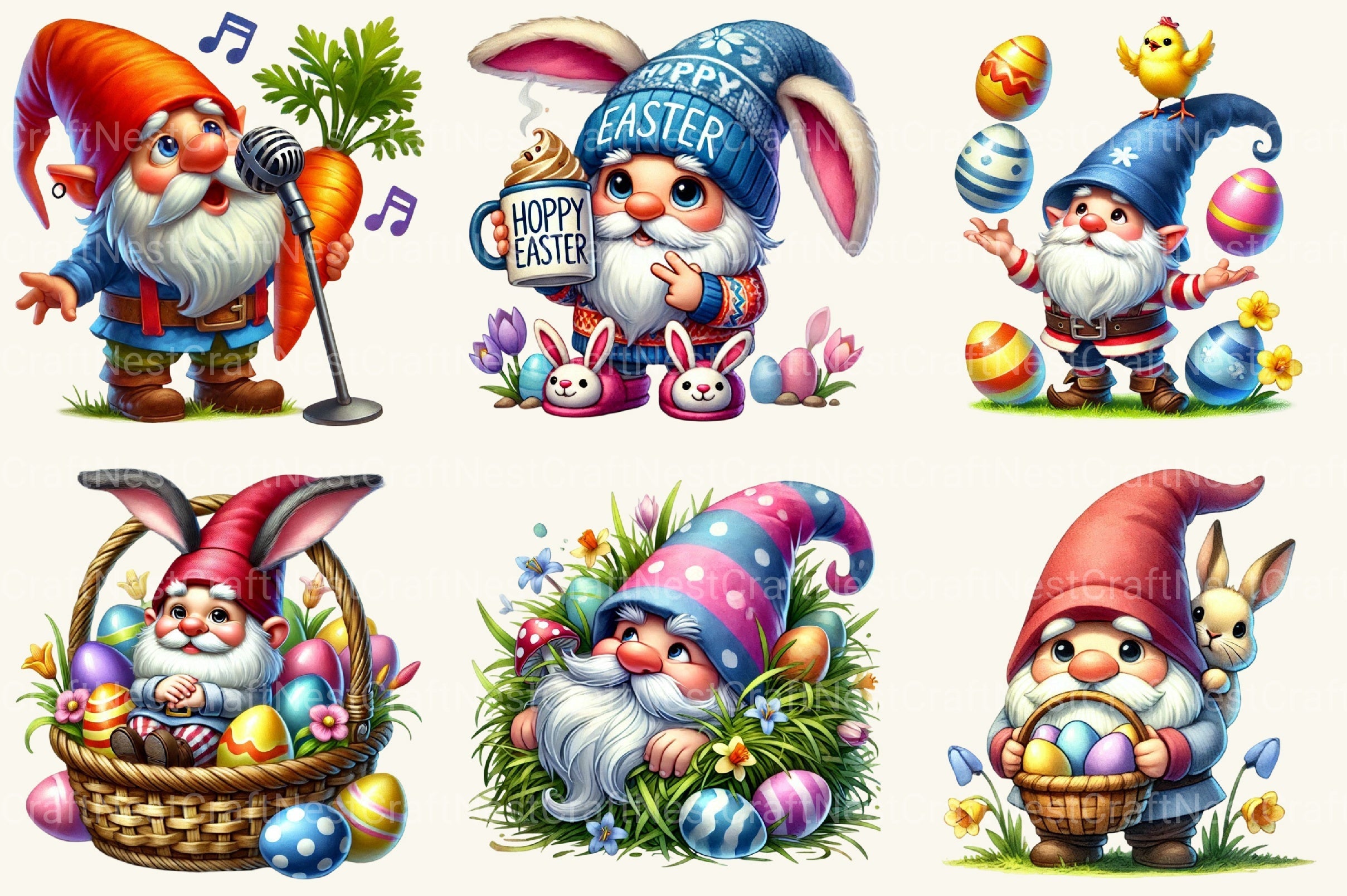 Easter Gnome Clipart Bundle 7