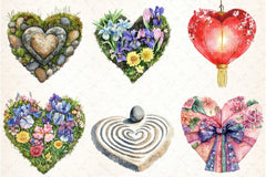 Japanese Garden Hearts Clipart Bundle - CraftNest - Digital Crafting and Art