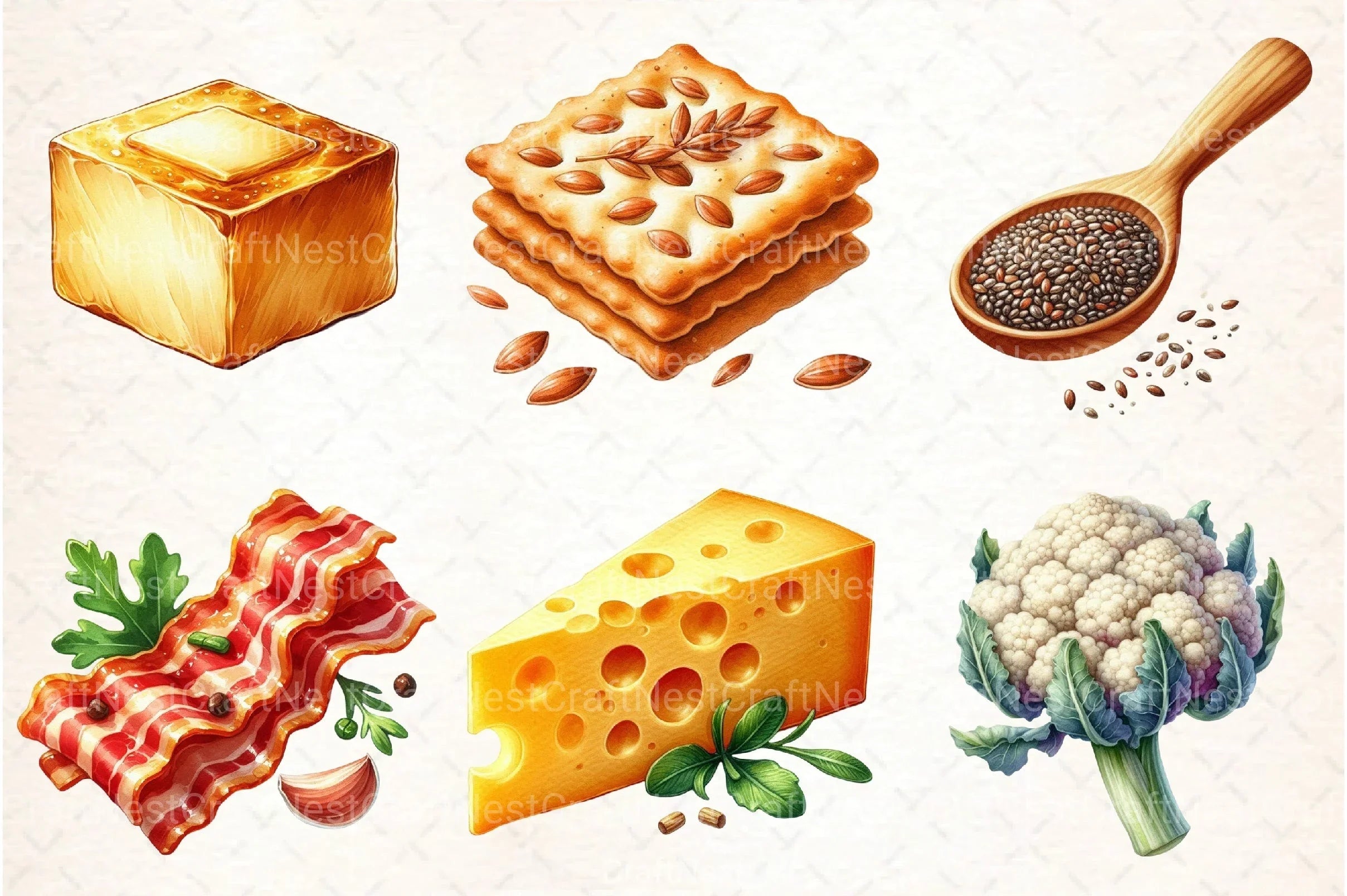 Low Carb Food Clipart Bundle 3 - CraftNest - Digital Crafting and Art