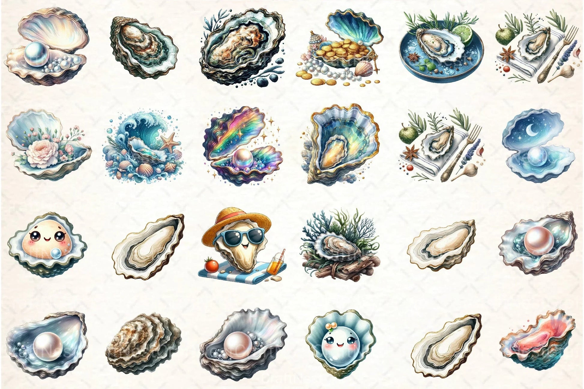Oyster Clipart Bundle - CraftNest - Digital Crafting and Art