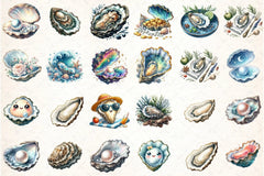 Oyster Clipart Bundle - CraftNest - Digital Crafting and Art
