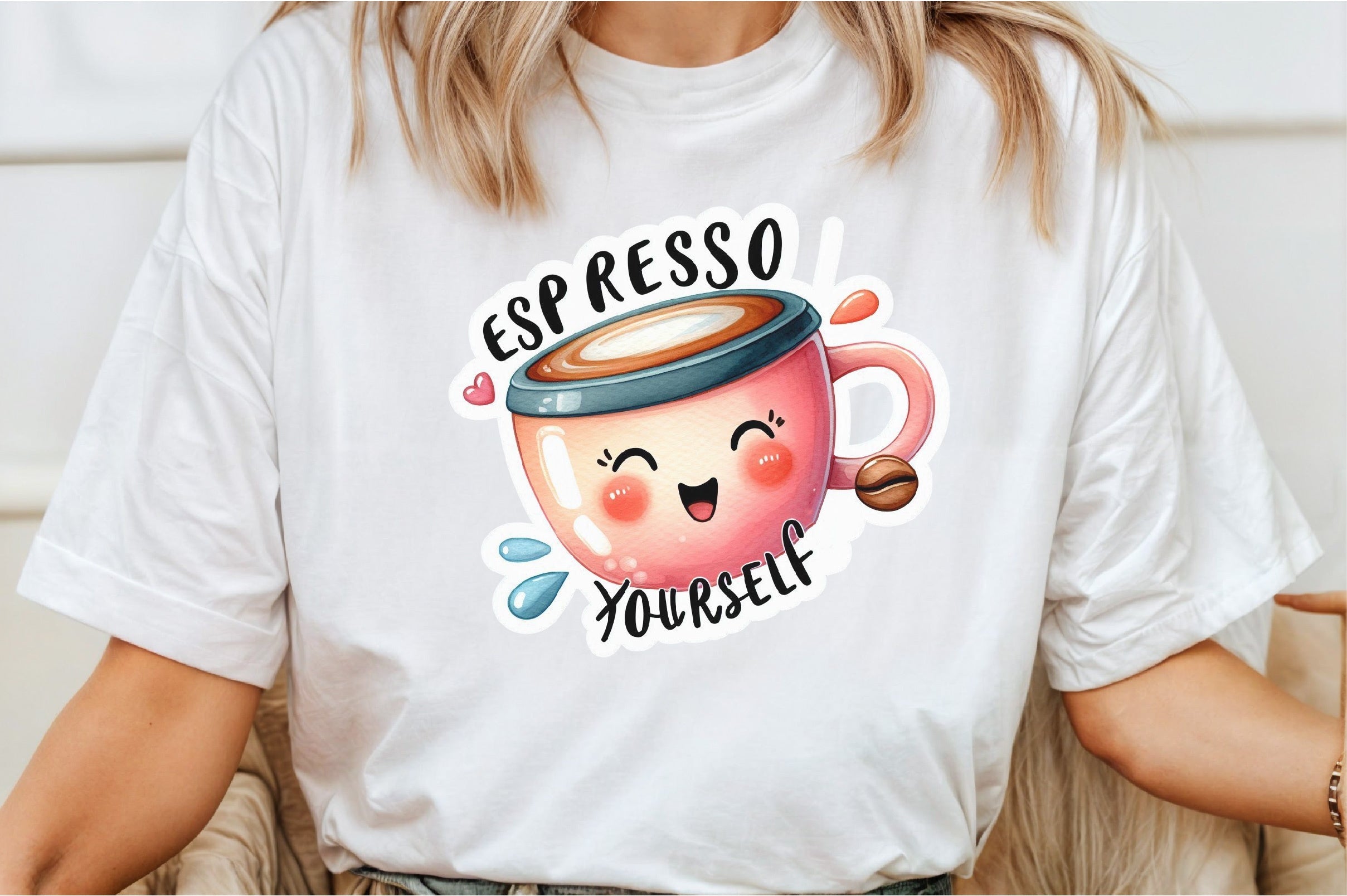Funny Espresso Yourself Sticker Clipart Bundle