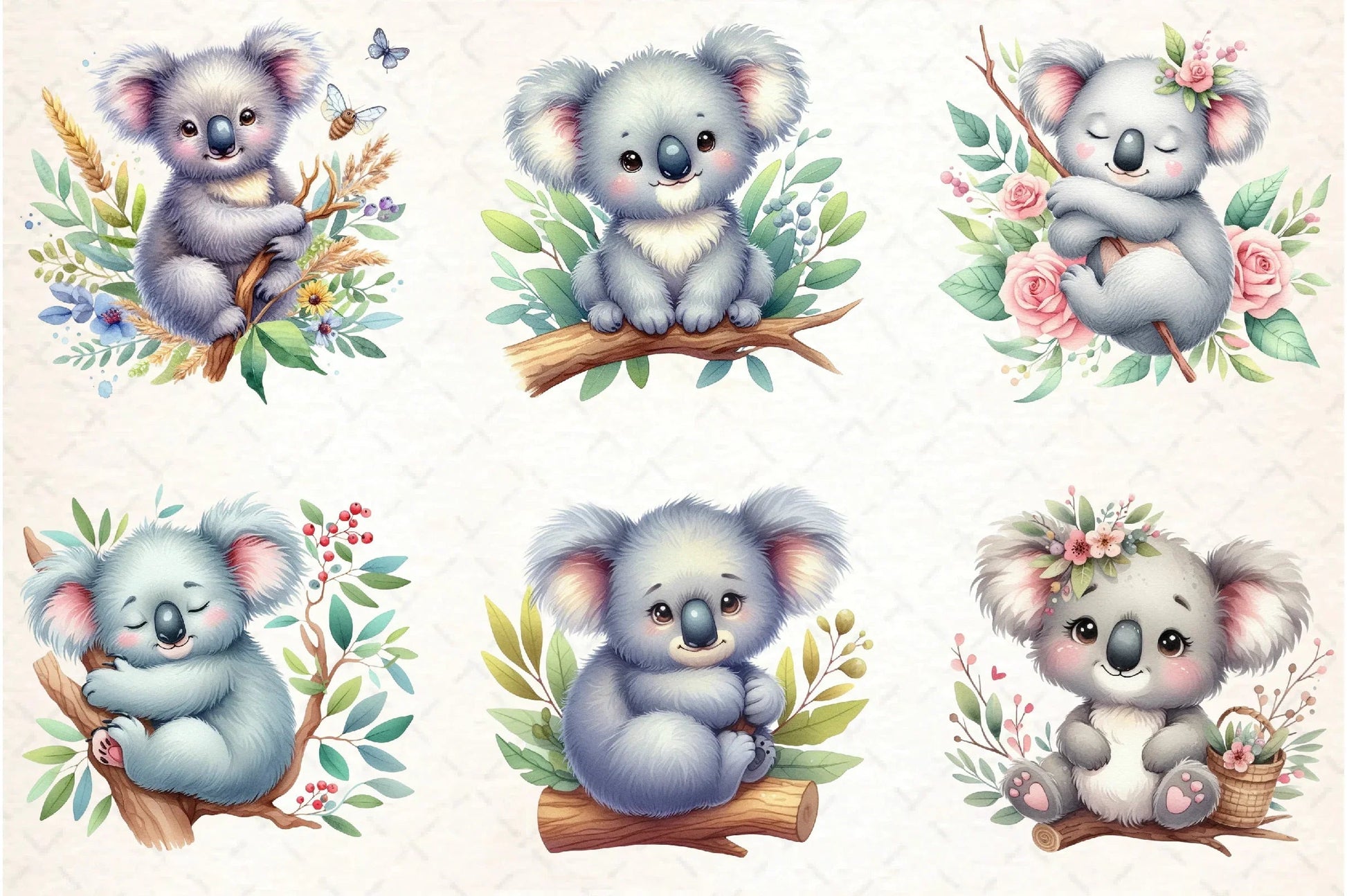 Cute Koala Clipart Bundle - CraftNest - Digital Crafting and Art