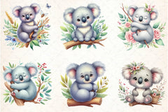 Cute Koala Clipart Bundle - CraftNest - Digital Crafting and Art