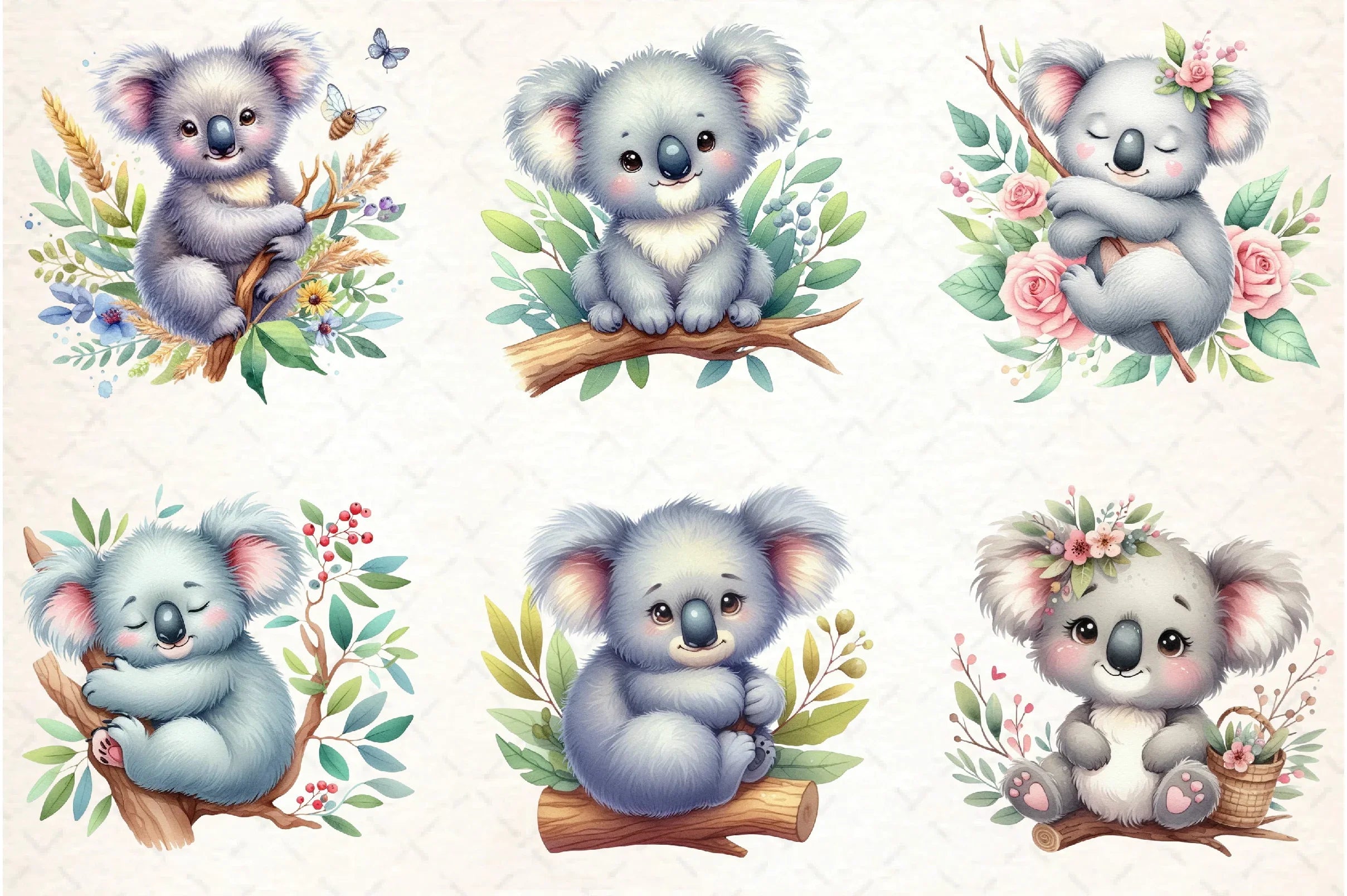 Cute Koala Clipart Bundle - CraftNest - Digital Crafting and Art