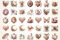 Vintage Dusty Rose Mother's Day Clipart Bundle - CraftNest - Digital Crafting and Art