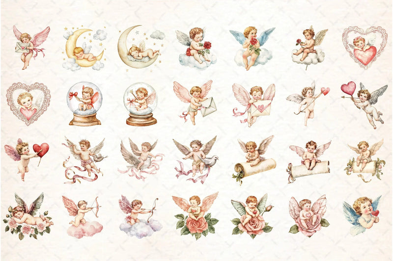 Vintage Cupid Clipart Bundle - CraftNest - Digital Crafting and Art