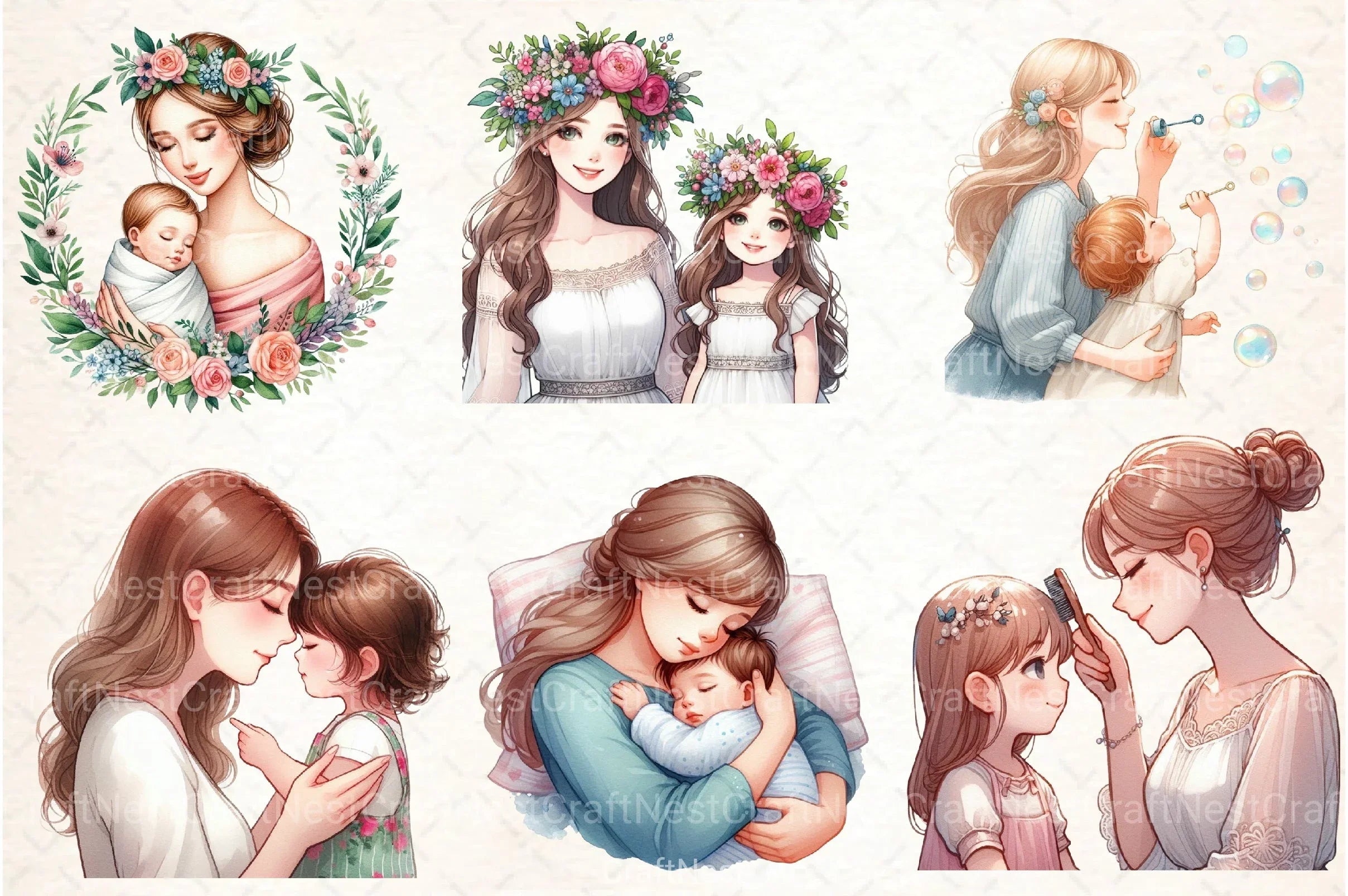 Mother's Day Mom Clipart Bundle - CraftNest - Digital Crafting and Art