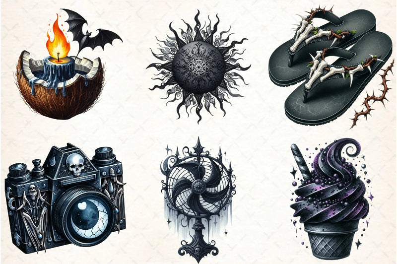 Gothic Summer Clipart Bundle - CraftNest - Digital Crafting and Art