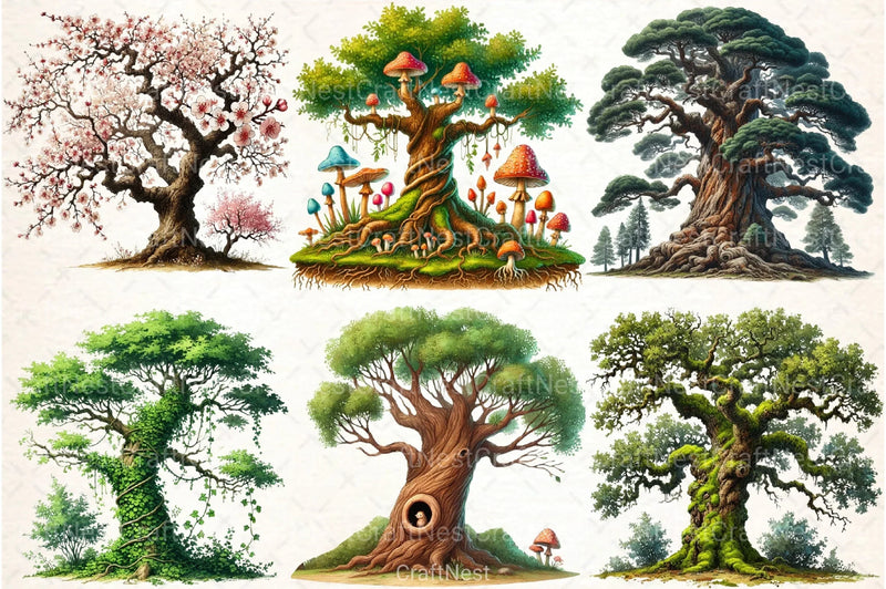 Old Tree Clipart Bundle - CraftNest - Digital Crafting and Art