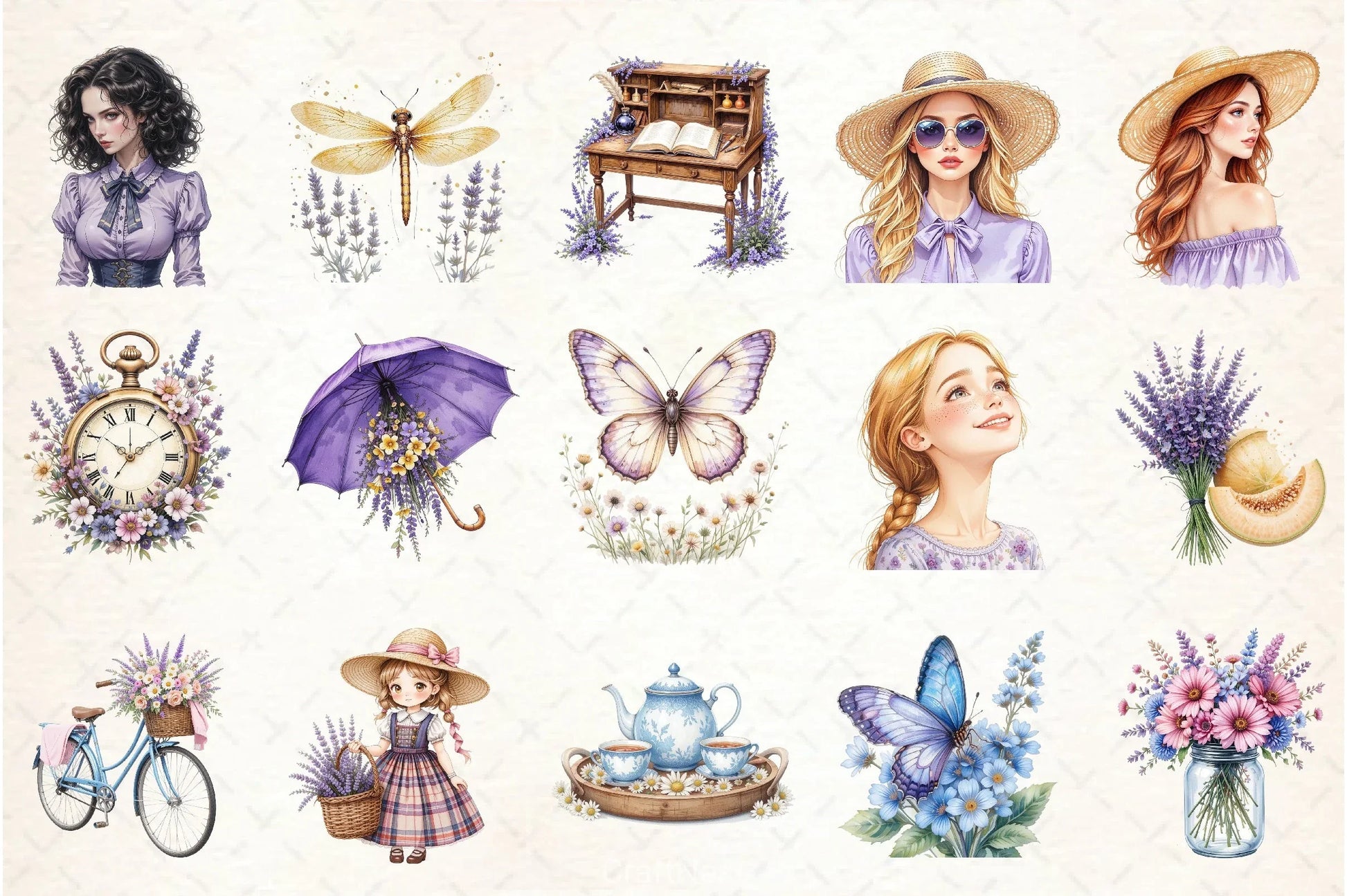Countryside Lavender Clipart Bundle 1 - CraftNest - Digital Crafting and Art