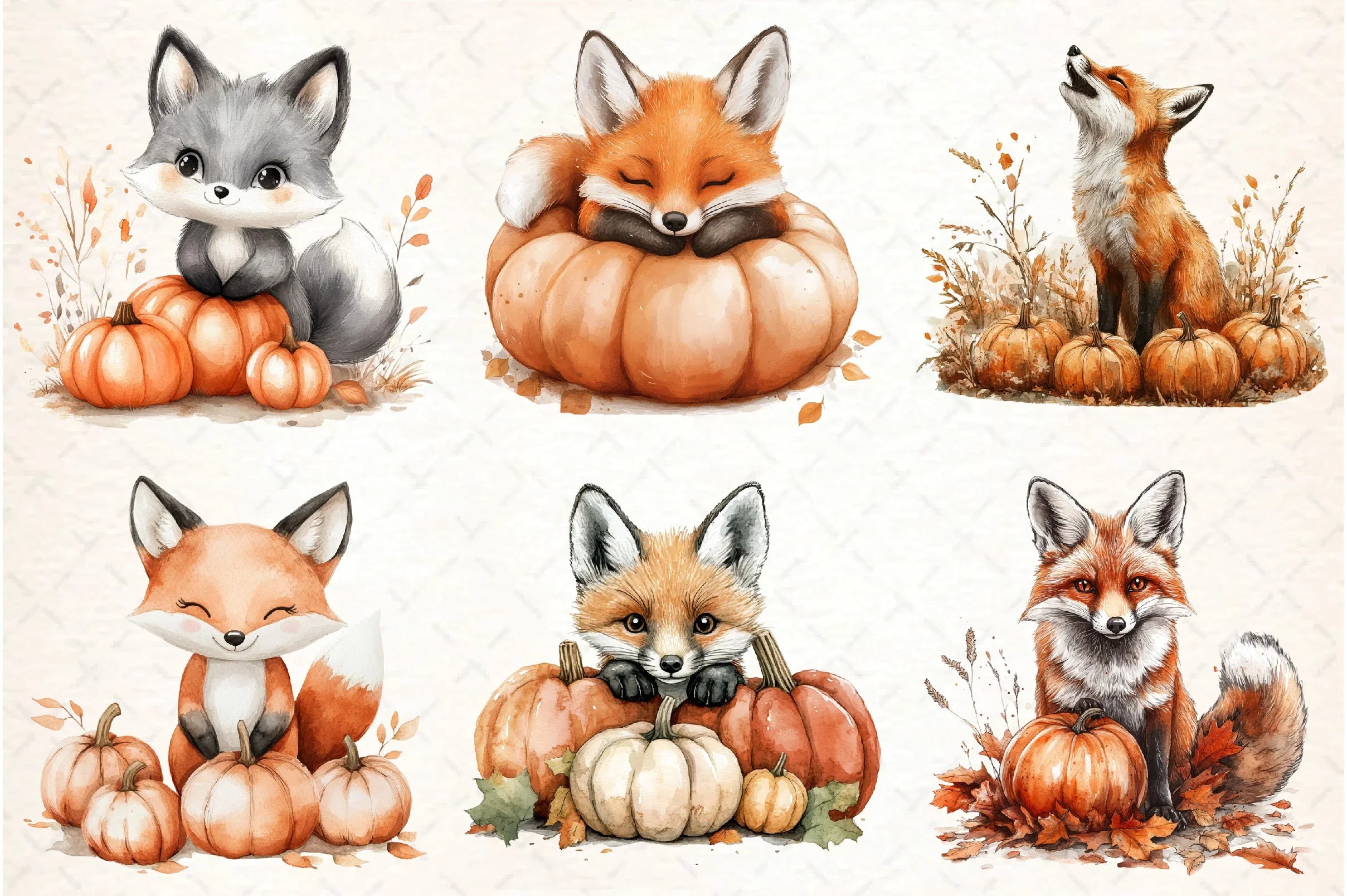 Fox with Pumpkin Patch Clipart Bundle - CraftNest - Digital Crafting and Art