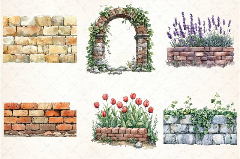 Brick Wall Clipart Bundle - CraftNest - Digital Crafting and Art