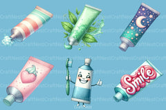 Toothpaste Clipart Bundle - CraftNest - Digital Crafting and Art
