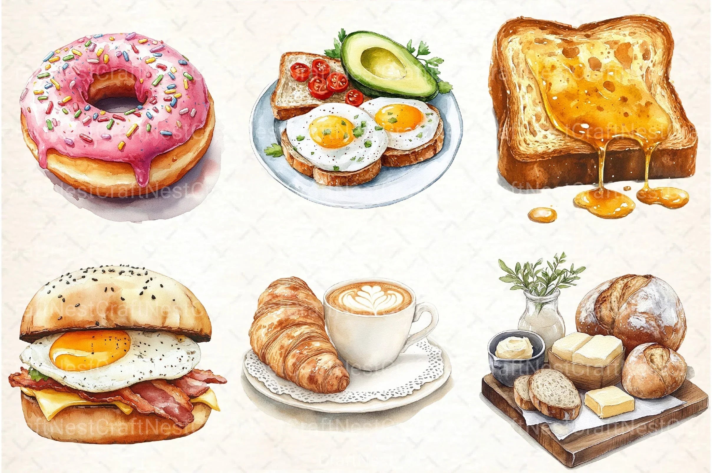 Breakfast Clipart Bundle - CraftNest - Digital Crafting and Art