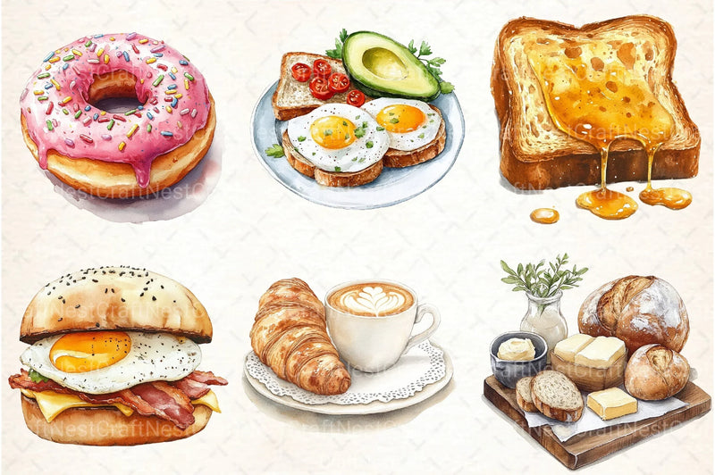 Breakfast Clipart Bundle - CraftNest - Digital Crafting and Art