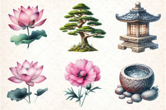 Japanese Summer Garden Clipart Bundle - CraftNest - Digital Crafting and Art