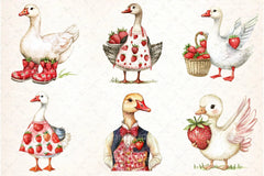 Strawberry Goose Clipart Bundle 99 - CraftNest - Digital Crafting and Art