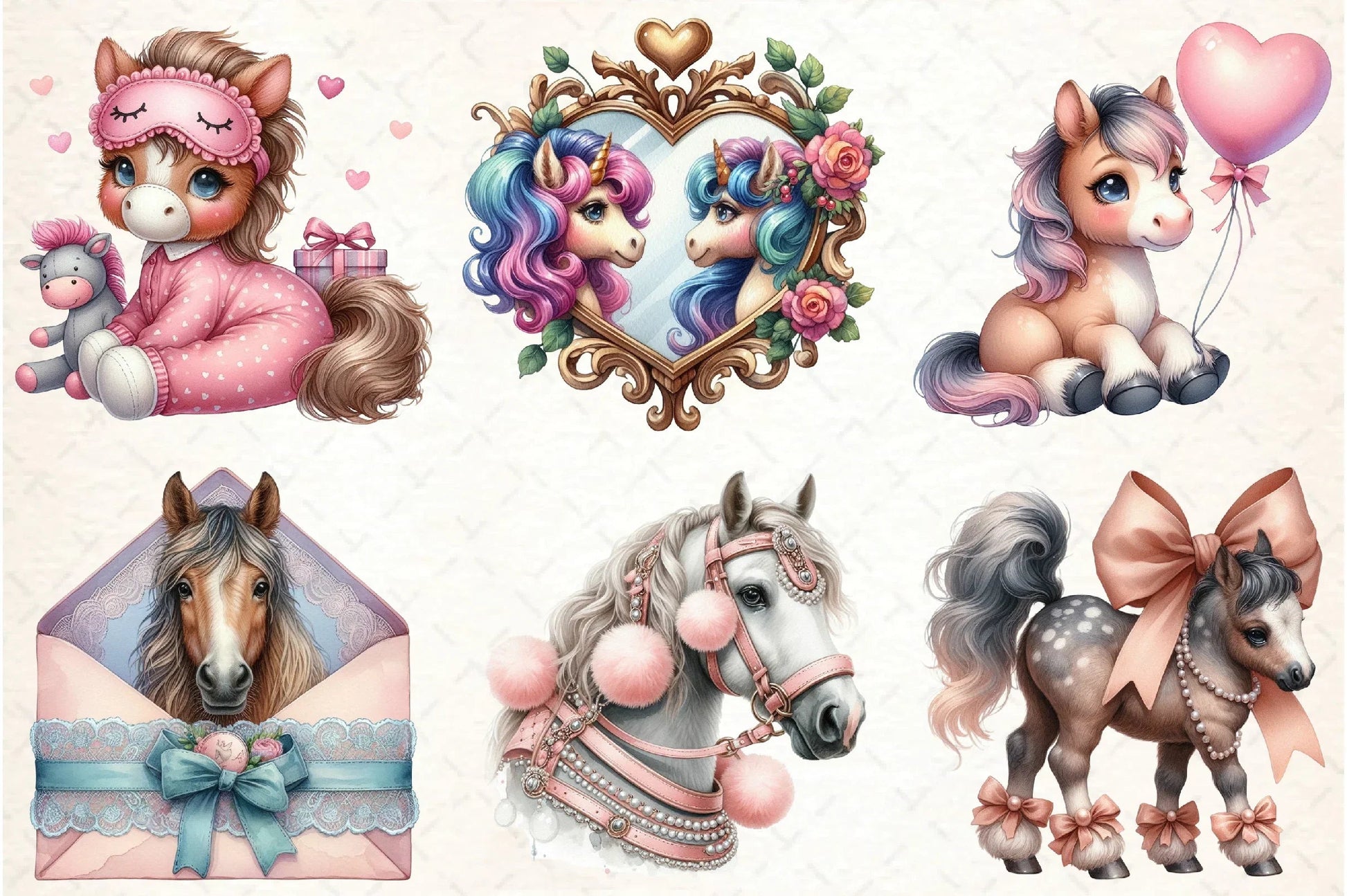 Coquette Horse Clipart Bundle - CraftNest - Digital Crafting and Art