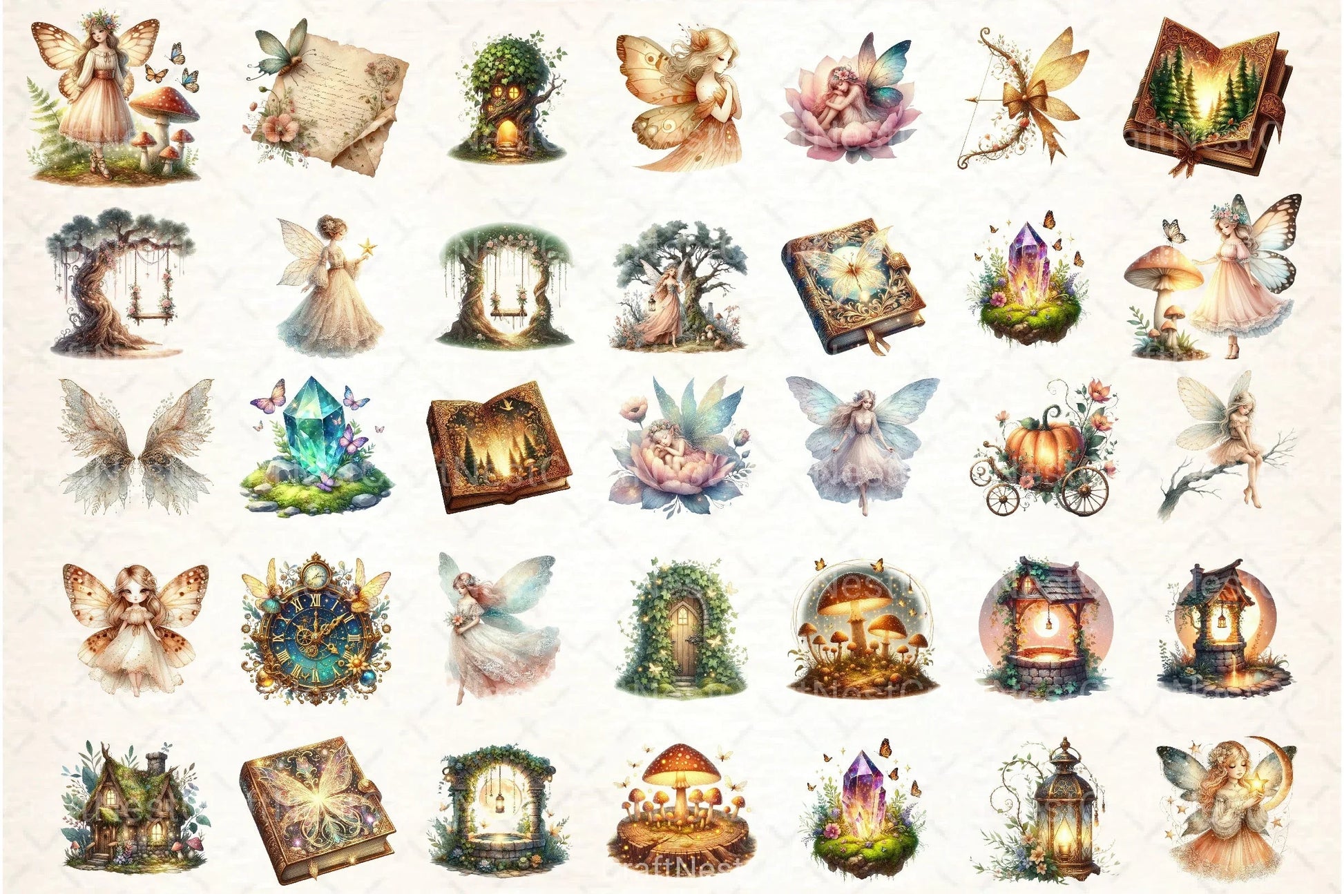 Fairy Forest Vintage Clipart Bundle - CraftNest - Digital Crafting and Art