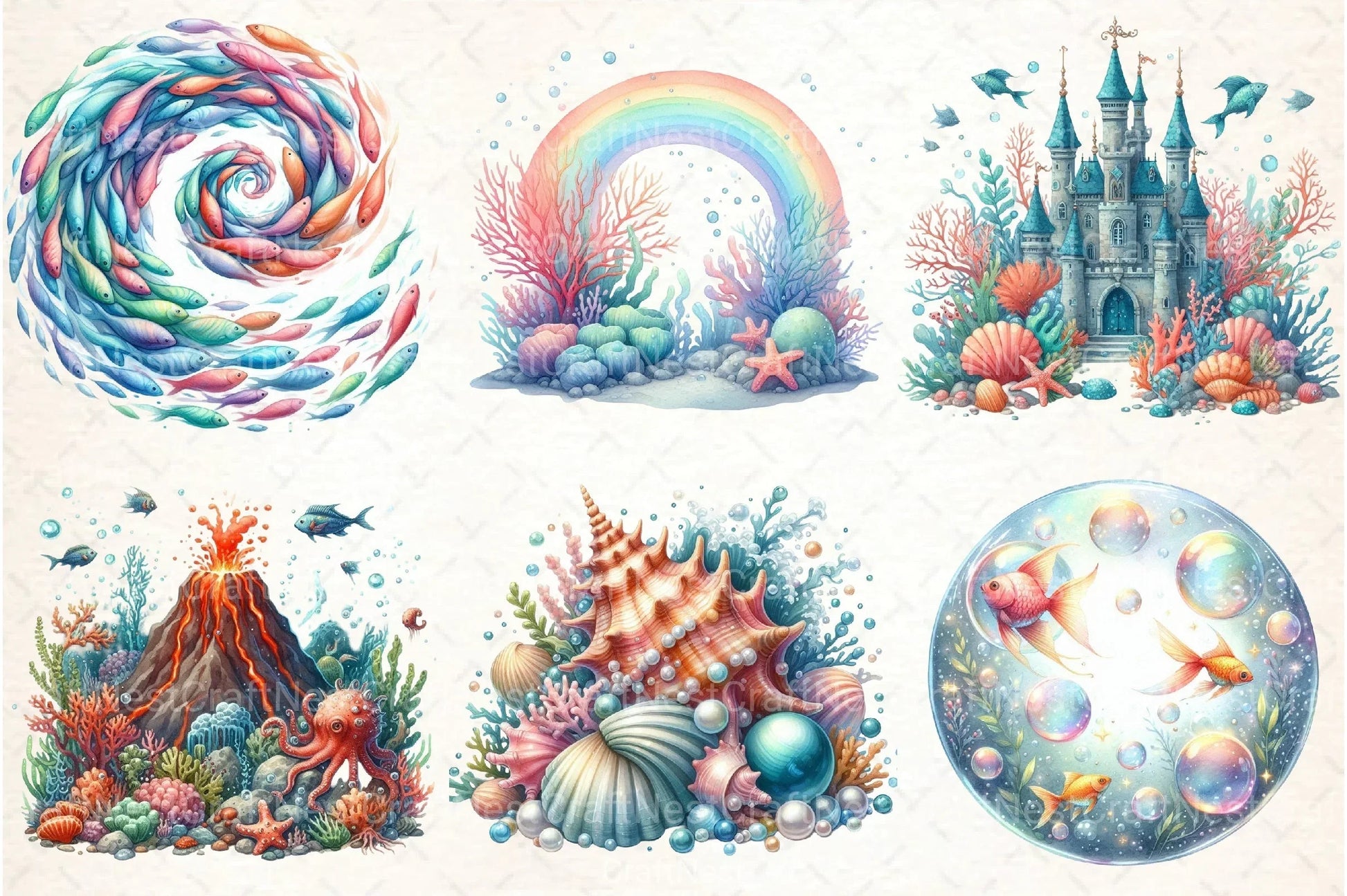 Under the Sea Clipart Bundle - CraftNest - Digital Crafting and Art