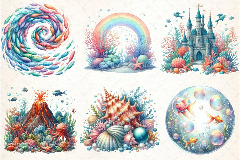 Under the Sea Clipart Bundle - CraftNest - Digital Crafting and Art