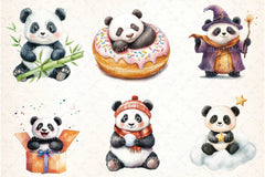 Cute Panda Clipart Bundle 9 - CraftNest - Digital Crafting and Art