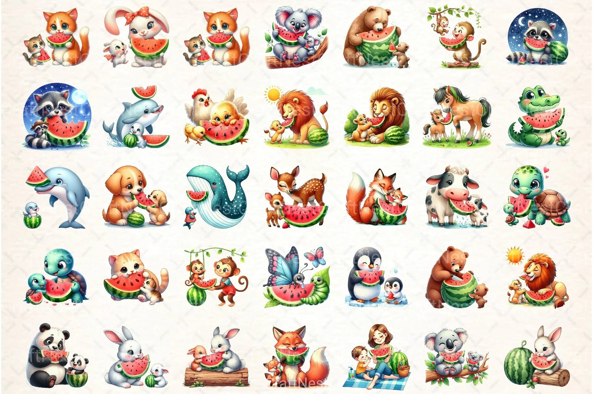 Watermelon Mother's Day Clipart Bundle - CraftNest - Digital Crafting and Art