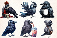 Funny Raven Clipart Bundle - CraftNest - Digital Crafting and Art
