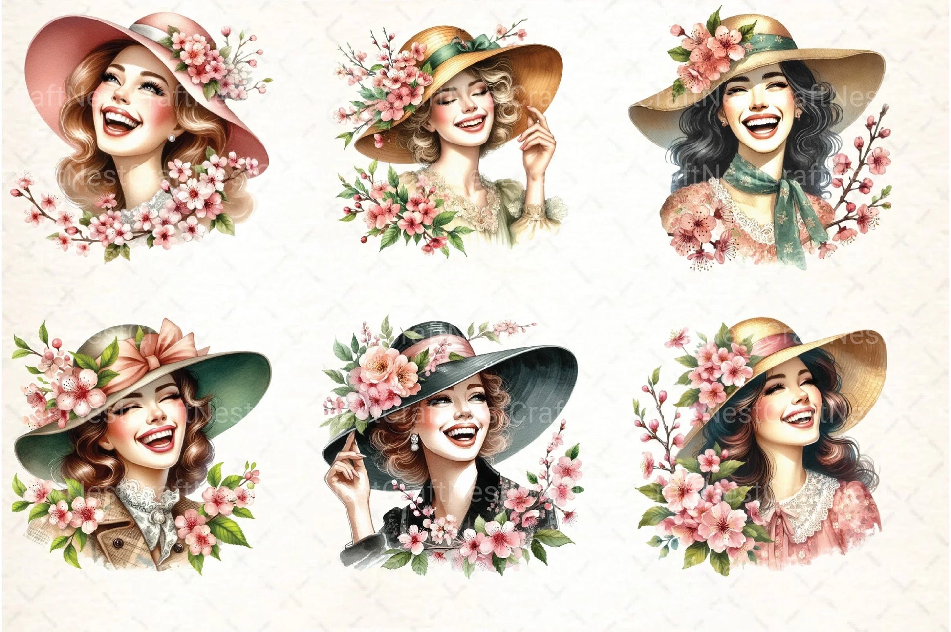 Spring Pin-Up Girl Clipart Bundle - CraftNest - Digital Crafting and Art