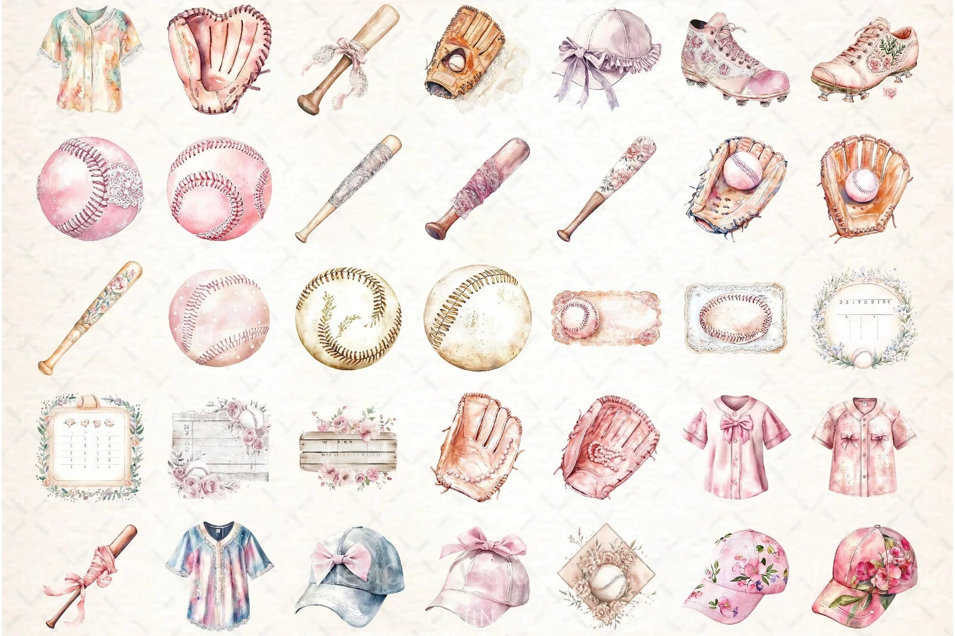 Coquette Baseball Clipart Bundle 7 - CraftNest - Digital Crafting and Art