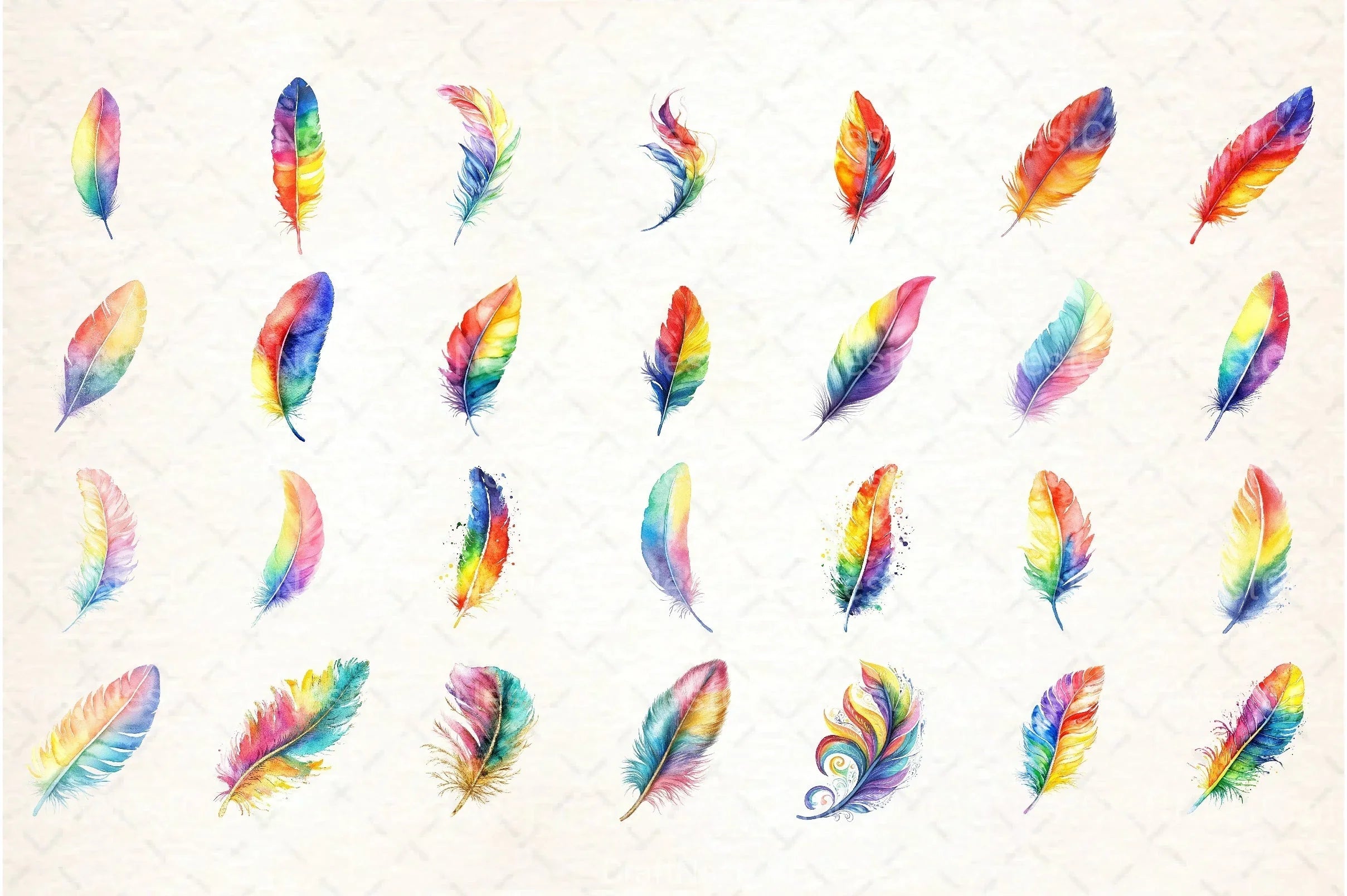 Rainbow Feathers Clipart Bundle 88 - CraftNest - Digital Crafting and Art