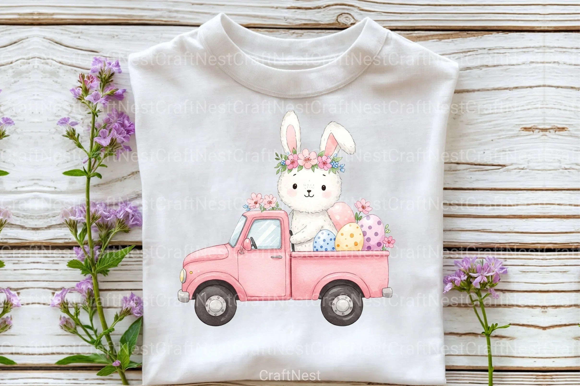 Cute Bunny Car Clipart Bundle - CraftNest - Digital Crafting and Art