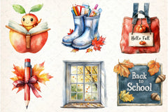 Autumn Back to School Clipart Bundle - CraftNest - Digital Crafting and Art