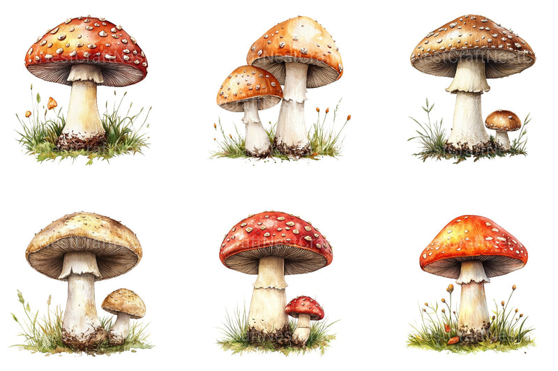 Summer Mushroom Clipart Bundle - CraftNest - Digital Crafting and Art